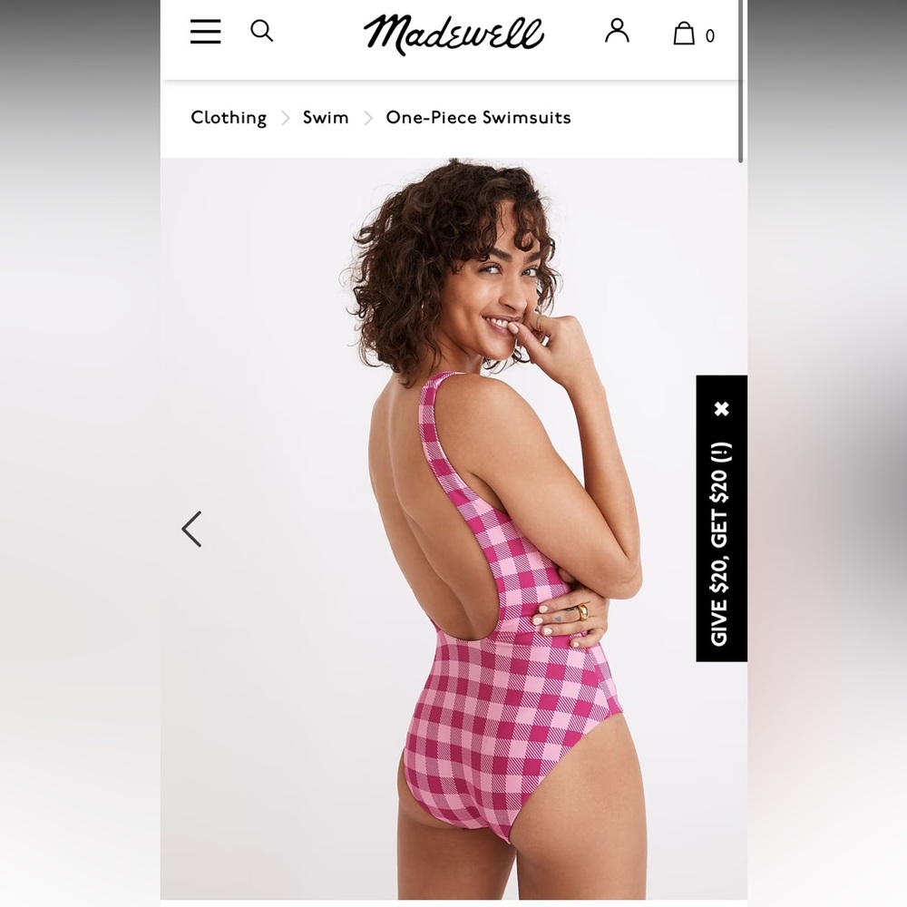 Solid & Striped NWT The Annemarie Reversable- Strip & Gingham